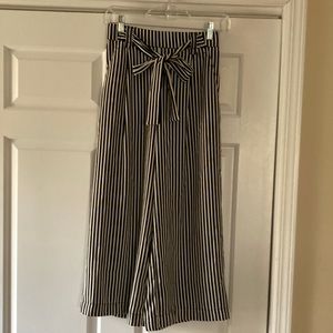 Zara, Ttafulac Collection, striped wide leg cropped pants